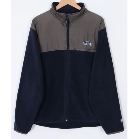 NFL Seahawks Blue Gray Performance Jacket Full Zip FLAWED XL Football Seattle - Picture 1 of 9